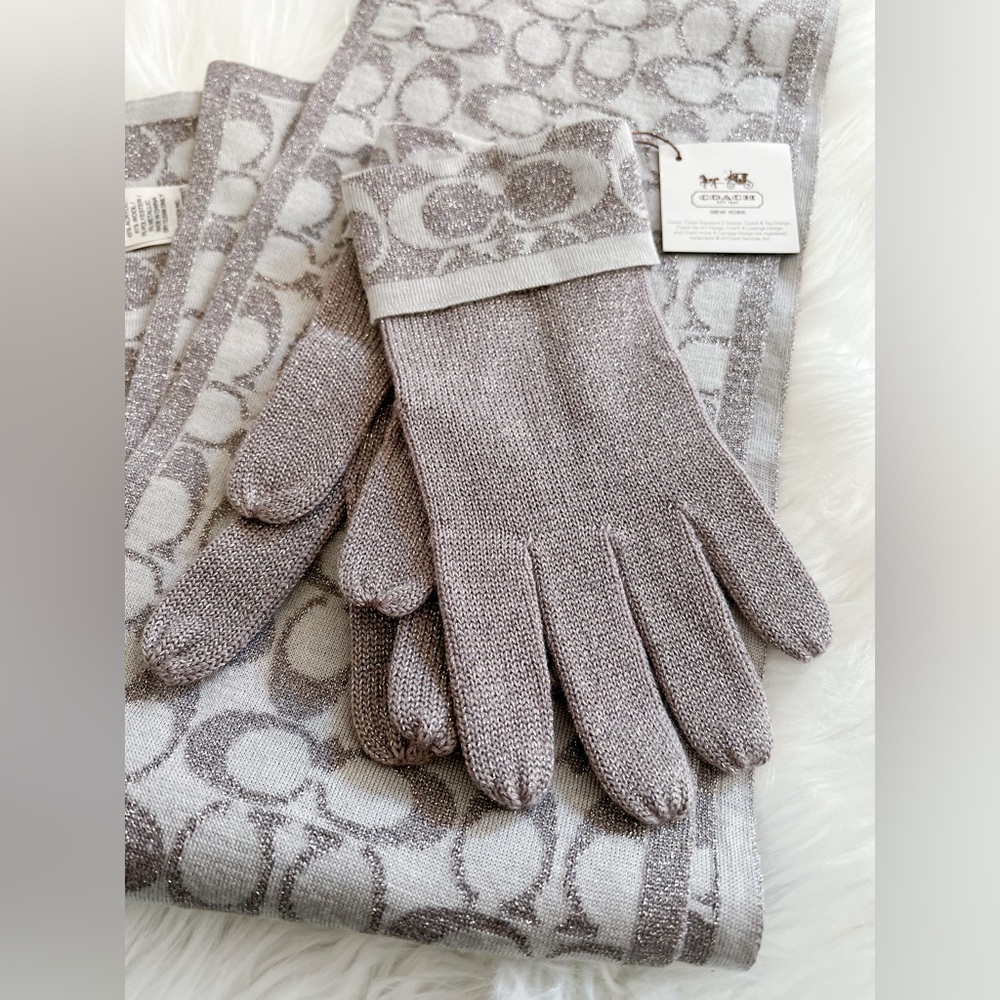 COPY - Authentic NWT Coach Scarf and Glove Set - Picture 3 of 4